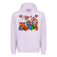 Lilac Basketball Coffee Cups Premium Hoodie - FaDigitalArtStudio