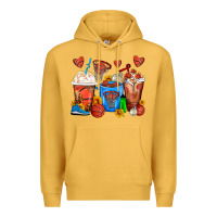 Mustard Basketball Coffee Cups Premium Hoodie - FaDigitalArtStudio
