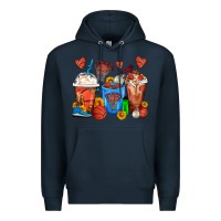 Navy Basketball Coffee Cups Premium Hoodie - FaDigitalArtStudio