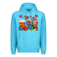 Ocean Blue Basketball Coffee Cups Premium Hoodie - FaDigitalArtStudio