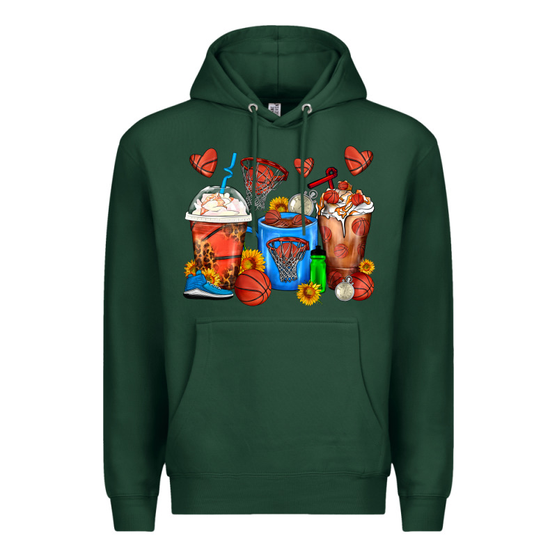 Basketball Coffee Cups Premium Hoodie by FaDigitalArtStudio | Teevron