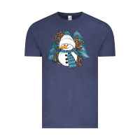 Vintage Denim Snowman Winter Vintage Tee - RanaPortraitStore
