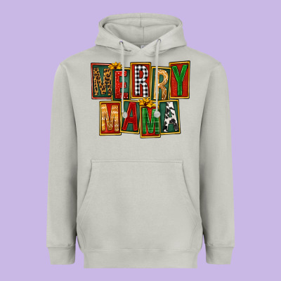 Merry Mama Heavyweight Hoodie Designed By Fadigitalartstudio