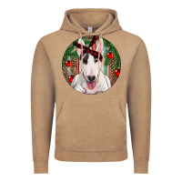 Vintage Coffee Christmas Bull Terrier Vintage Hoodie - RanaPortraitStore