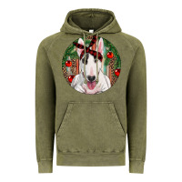 Vintage Olive Christmas Bull Terrier Vintage Hoodie - RanaPortraitStore
