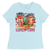 Baby Blue cupids favorite lunch lady Ladies Tee - MaliasSmallBusiness
