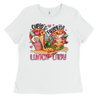 White cupids favorite lunch lady Ladies Tee - MaliasSmallBusiness