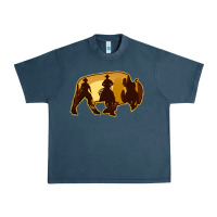 Midnight Navy Bison Silhouette Cowboy Urban Heavy Tee - Bettercallsaul