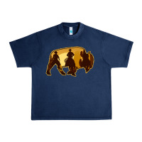 Navy Bison Silhouette Cowboy Urban Heavy Tee - Bettercallsaul