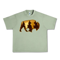 Oil Green Bison Silhouette Cowboy Urban Heavy Tee - Bettercallsaul