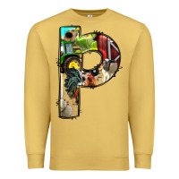 Antique Gold farm life alphabet lowercase letters p Premium Sweatshirt - BundleAndBundleShop