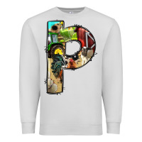 Dove Grey farm life alphabet lowercase letters p Premium Sweatshirt - BundleAndBundleShop