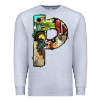 Heather Grey farm life alphabet lowercase letters p Premium Sweatshirt - BundleAndBundleShop