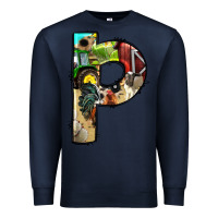 Navy farm life alphabet lowercase letters p Premium Sweatshirt - BundleAndBundleShop
