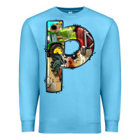 Ocean Blue farm life alphabet lowercase letters p Premium Sweatshirt - BundleAndBundleShop