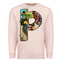 Pale Pink farm life alphabet lowercase letters p Premium Sweatshirt - BundleAndBundleShop