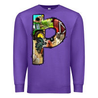 Purple farm life alphabet lowercase letters p Premium Sweatshirt - BundleAndBundleShop