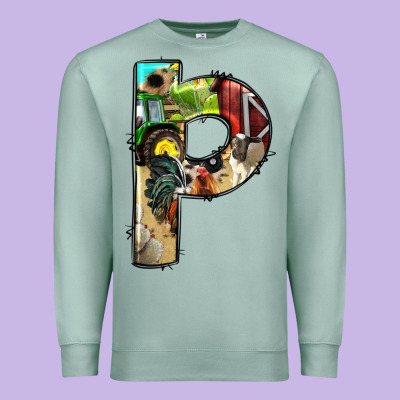 Farm Life Alphabet Lowercase Letters P Premium Sweatshirt Designed By Bundleandbundleshop