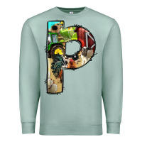 Seafoam farm life alphabet lowercase letters p Premium Sweatshirt - BundleAndBundleShop