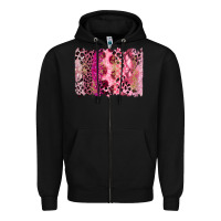 Black breast cancer brushstroke Zipper Hoodie - FaDigitalArtStudio