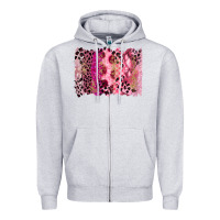 Heather Grey breast cancer brushstroke Zipper Hoodie - FaDigitalArtStudio