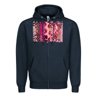 Navy breast cancer brushstroke Zipper Hoodie - FaDigitalArtStudio