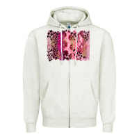Oatmeal Heather breast cancer brushstroke Zipper Hoodie - FaDigitalArtStudio