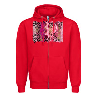 Red breast cancer brushstroke Zipper Hoodie - FaDigitalArtStudio