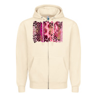 Sandshell breast cancer brushstroke Zipper Hoodie - FaDigitalArtStudio