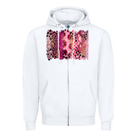 White breast cancer brushstroke Zipper Hoodie - FaDigitalArtStudio