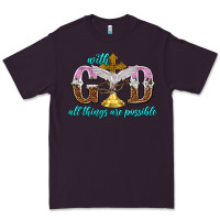 Plum with god all things are possible Premium Tee - NancyCooperArtShop