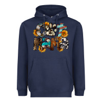 Navy Cat  Mama Heavyweight Hoodie - FaDigitalArtStudio