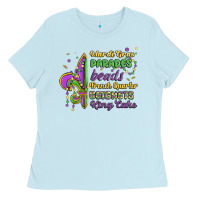 Baby Blue mardi gras parades beads french quarter beignets k Ladies Tee - MaliasSmallBusiness