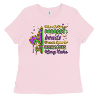 Bubblegum Pink mardi gras parades beads french quarter beignets k Ladies Tee - MaliasSmallBusiness