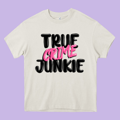 True Crime Junkie Heavy Core Tee Designed By Maliassmallbusiness