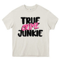 Cream true crime junkie Heavy Core Tee - MaliasSmallBusiness