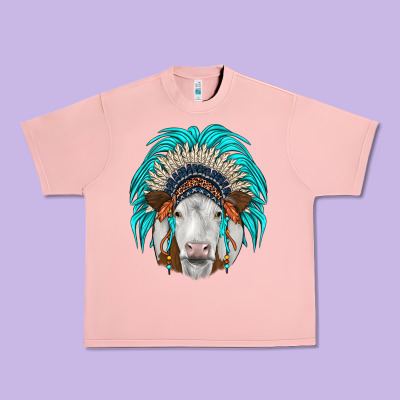 Simmental Indian Headdress Urban Heavy Tee Designed By Jahusdesignshop