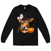 Black Boo Heifer Cow Halloween Long Sleeve Tee - texasbilliewilder