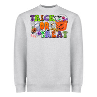 Heather Grey trick or treat Heavyweight Sweatshirt - CowGirlArtShop