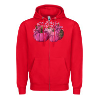 Red Cancer Pumpkins Zipper Hoodie - FaDigitalArtStudio