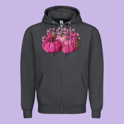Cancer Pumpkins Zipper Hoodie Designed By Fadigitalartstudio