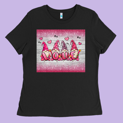 Valentine's Day Gnomes Ladies Tee Designed By Maliassmallbusiness