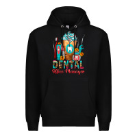 Black Dental Office Manager cold drink frappe Premium Hoodie - FaDigitalArtStudio