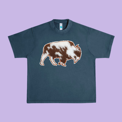 Cowhide Bison Silhouette Urban Heavy Tee Designed By Bettercallsaul