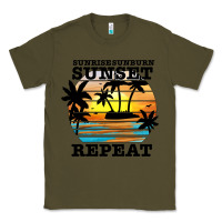 Army Green sunrise sunburn sunset repeat Classic Tee - JahusDesignShop