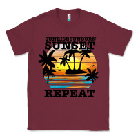 Burgundy sunrise sunburn sunset repeat Classic Tee - JahusDesignShop