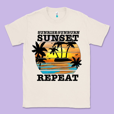Sunrise Sunburn Sunset Repeat Classic Tee Designed By Jahusdesignshop