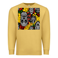 Antique Gold african masks colorful seamless pattern Premium Sweatshirt - BundleAndBundleShop