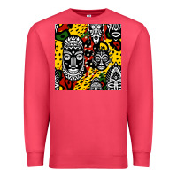 Cardinal african masks colorful seamless pattern Premium Sweatshirt - BundleAndBundleShop