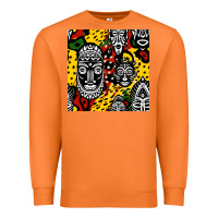Carrot african masks colorful seamless pattern Premium Sweatshirt - BundleAndBundleShop
